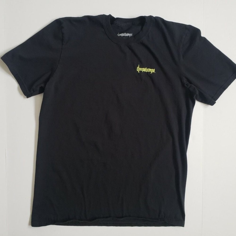 Goosebumps T Shirt Mens Medium Black Green Logo Embroidered Simple Books